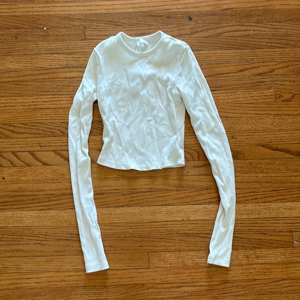 Meshki ribbed fitted long sleeve top